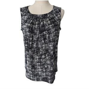 Tahari Black and white sleeveless top - Size Small